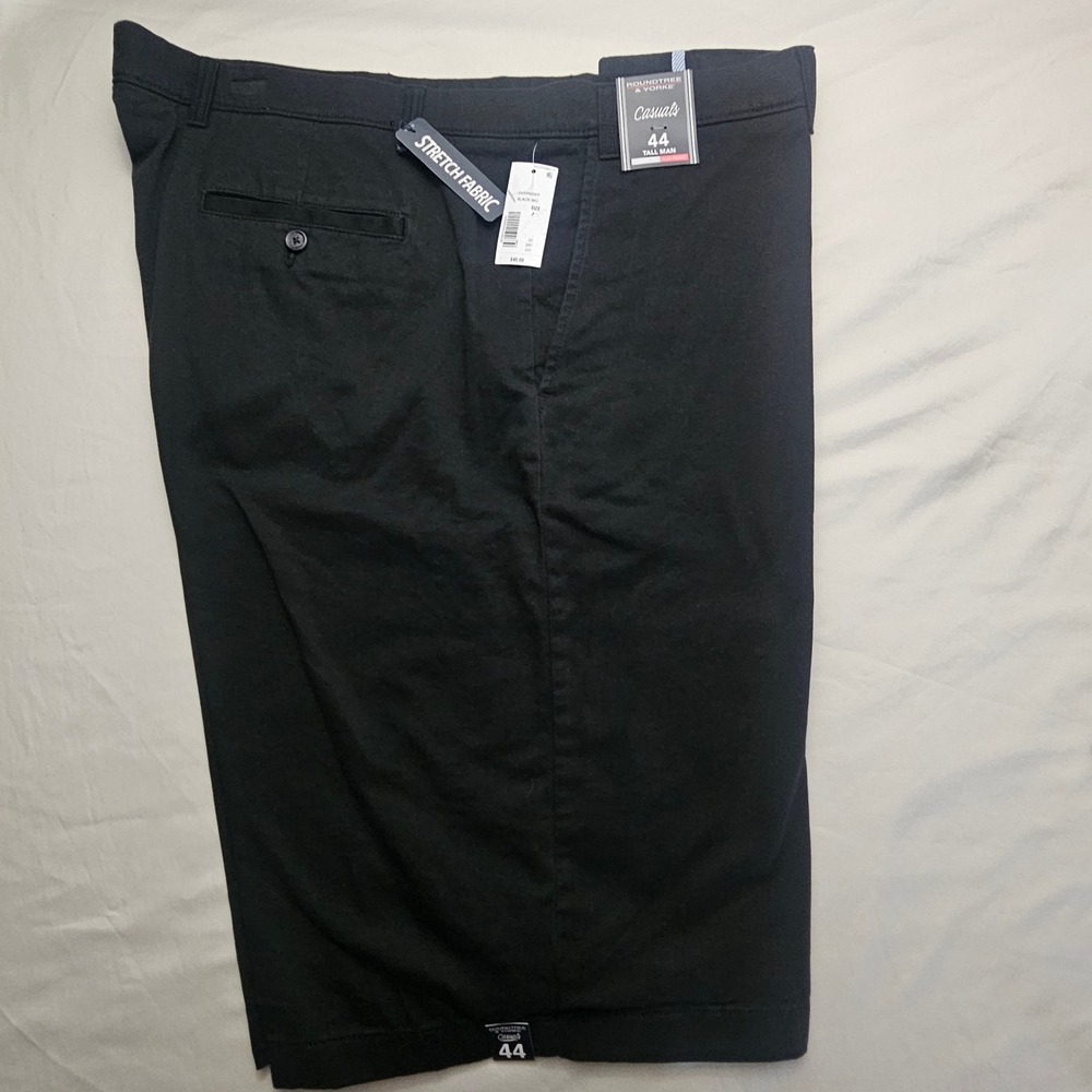 Roundtree & Yorke Size 44 Classic Fit Shorts Black 11" inseam NWT 1282
